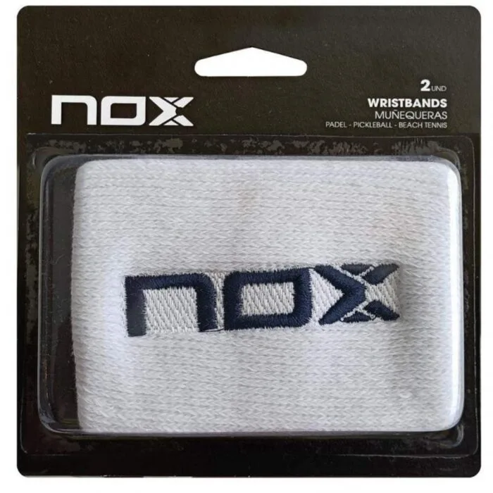 NOX White Logo Navy Wristbands 2 Units