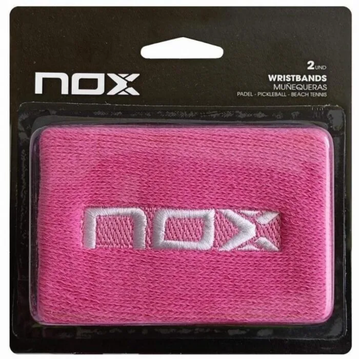 NOX Pink Logo White Wristband 2 Units